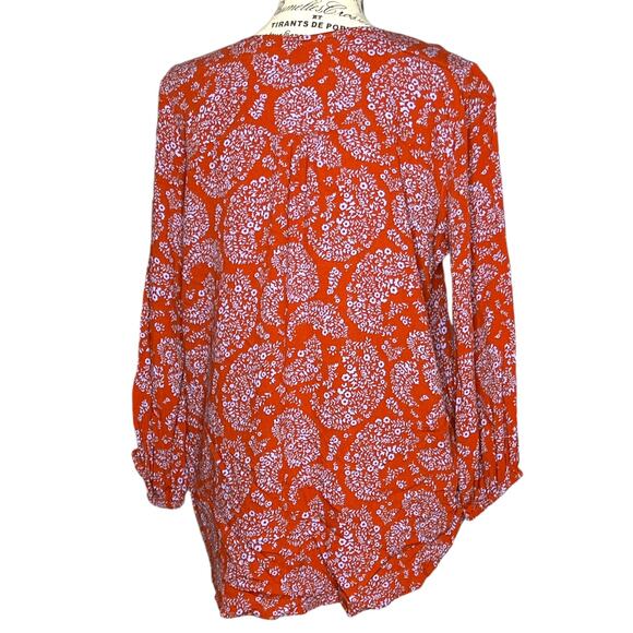 Skies Are Blue (S) Padenia Tassel Detail Split Neck Top - Stitch Fix Blouse - Picture 5 of 13